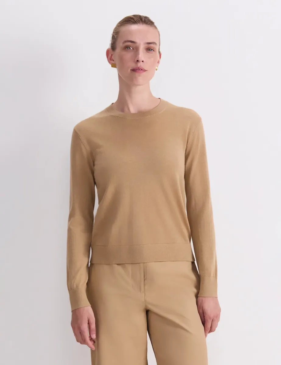 Pure Wool Crew Neck Jumper Grey
