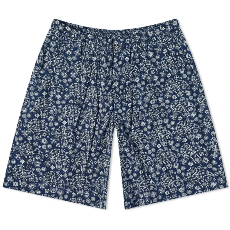 Japanese Paisley Pleated Track Shorts