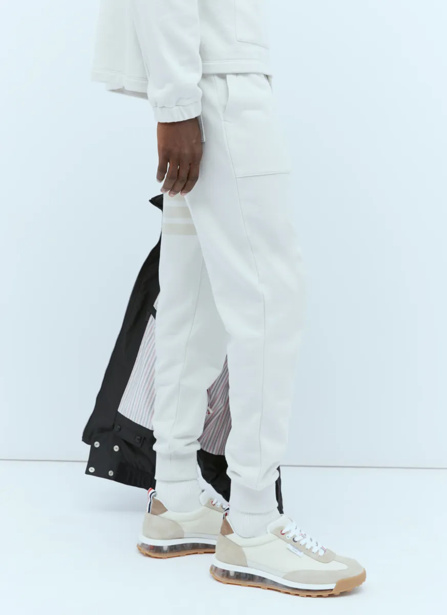 Ottoman Rib Four-Bar Track Pants