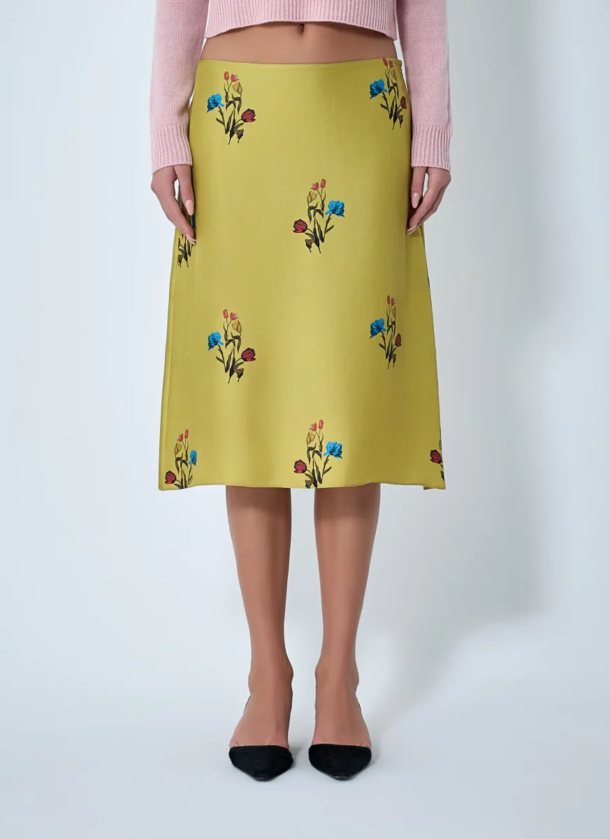 Printed Silk Skirt