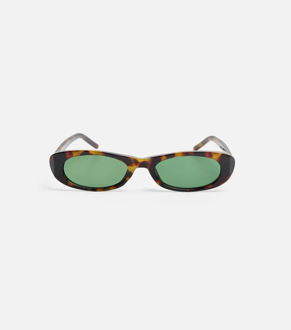 Brown Narrow Cat Eye Sunglasses