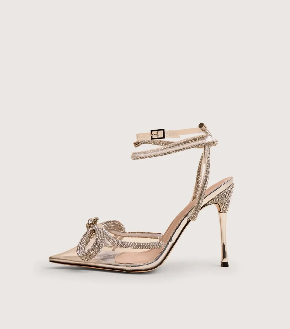 Women's White Midnight Wide Fit Faux Leather Diamante Strap Sandals