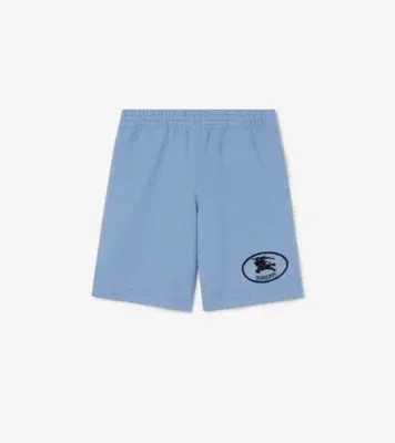 Knight Stamp Cotton Shorts in Cornflower blue