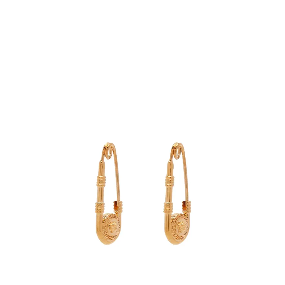 Safety Pin Medusa Head Earrings