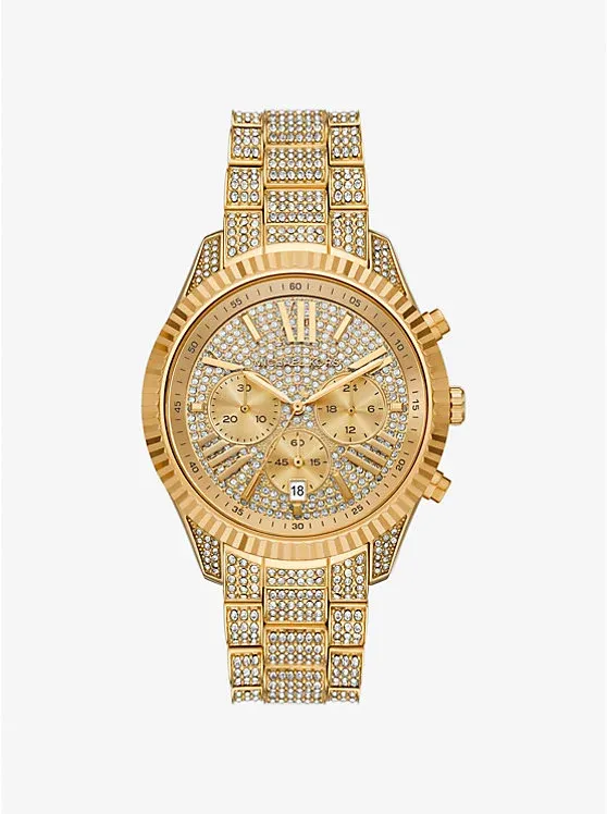 Oversized Lexington Pavé Gold-Tone Watch