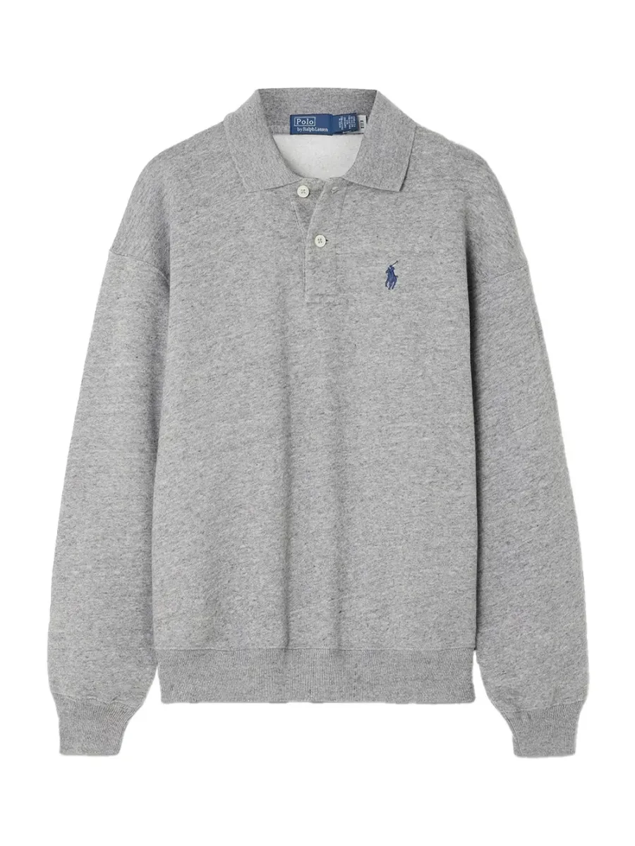 Long-Sleeve Polo Grey