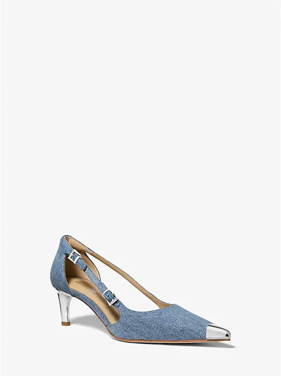 Kasia Denim Kitten Pump