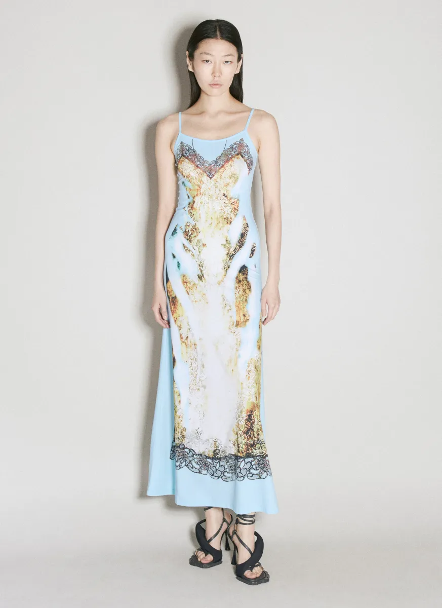 Lace Print Maxi Dress