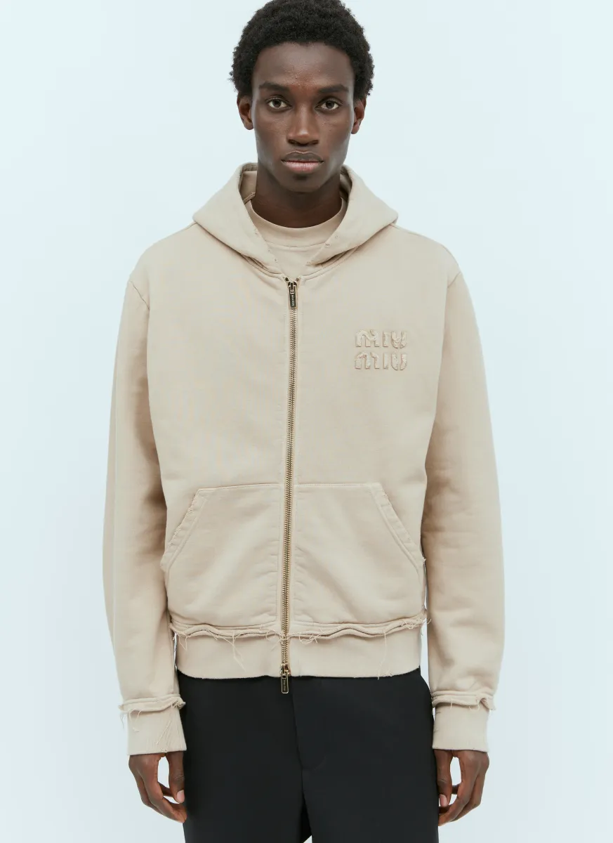 Distressed Hooded Sweatshirt