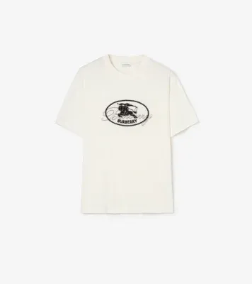 Knight Stamp Cotton T-shirt in Chalk white