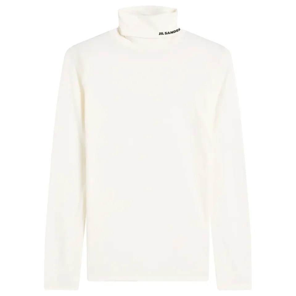 Jil Sander Plus Long Sleeve High Neck Logo Top