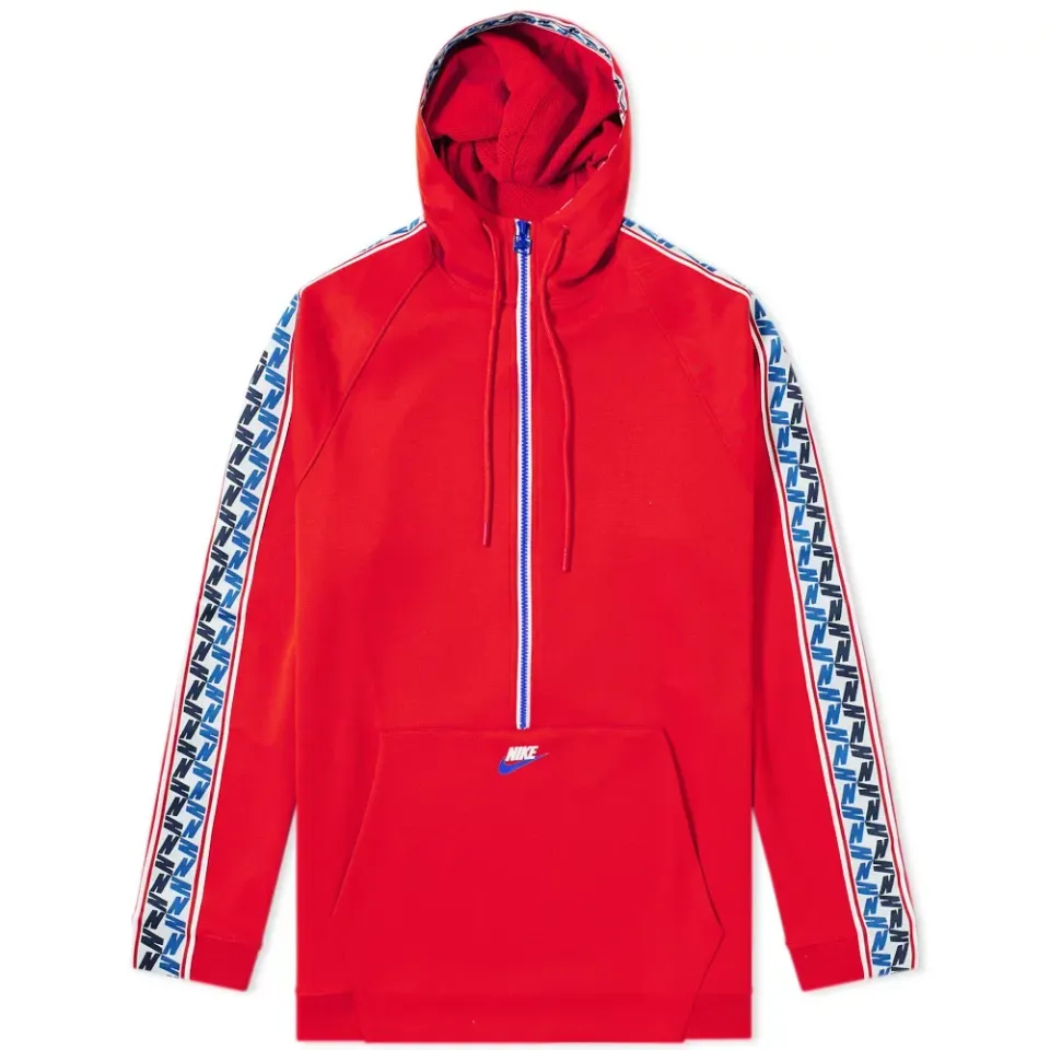 Taped Poly Half Zip Hooded Sweat