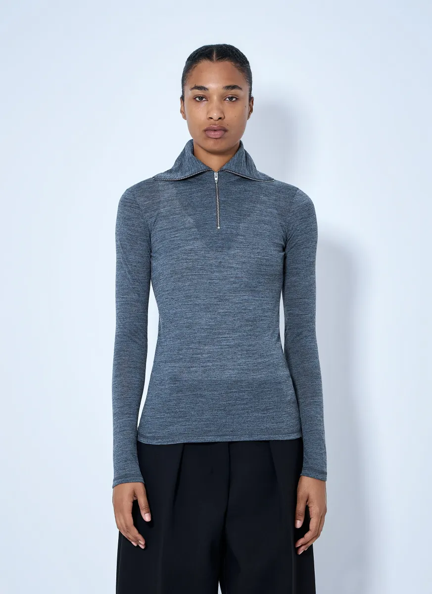 Quarter-Zip Long Sleeve Top