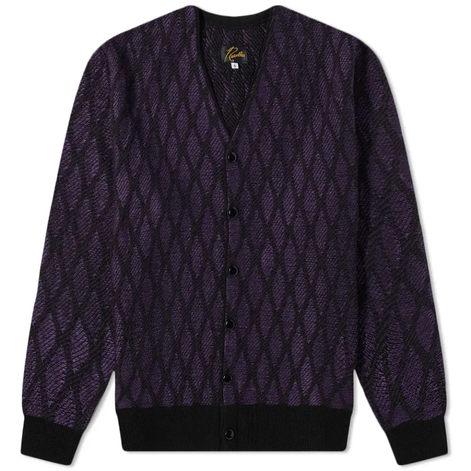 V Neck Wave Stripe Cardigan