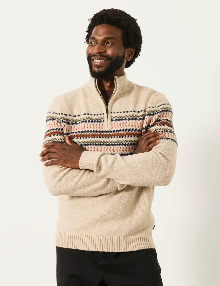 Cotton Rich Half Zip Jumper