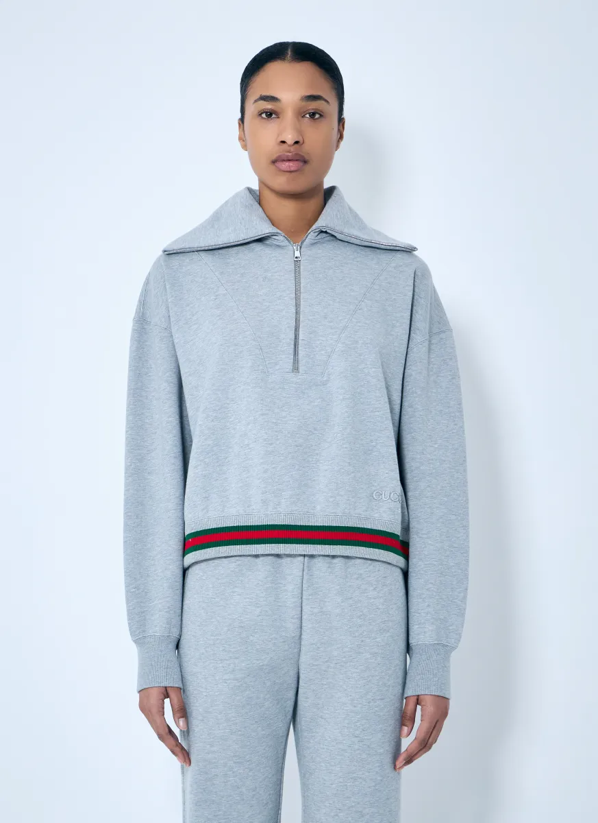 Web Stripe Zip-Up Sweatshirt