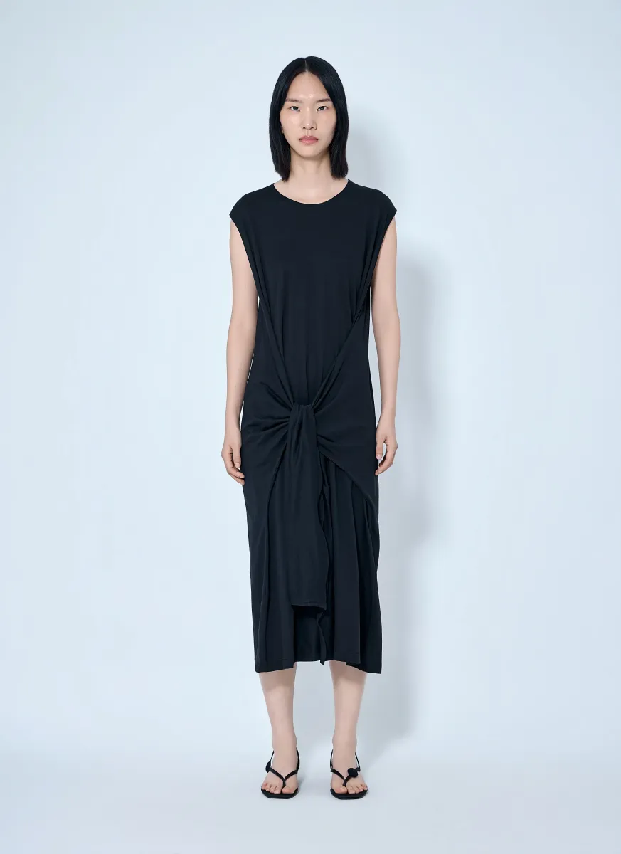 Tie-Waist Jersey Dress