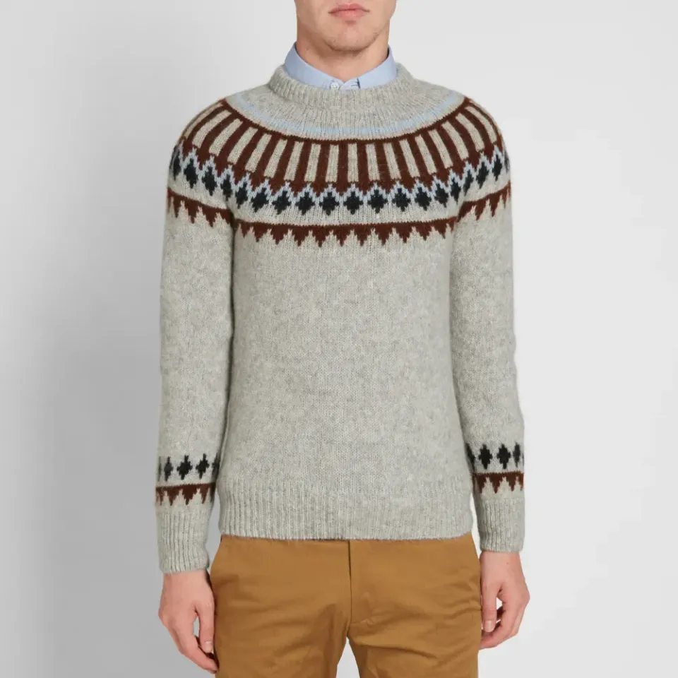 AMI Fair Isle Crew Knit