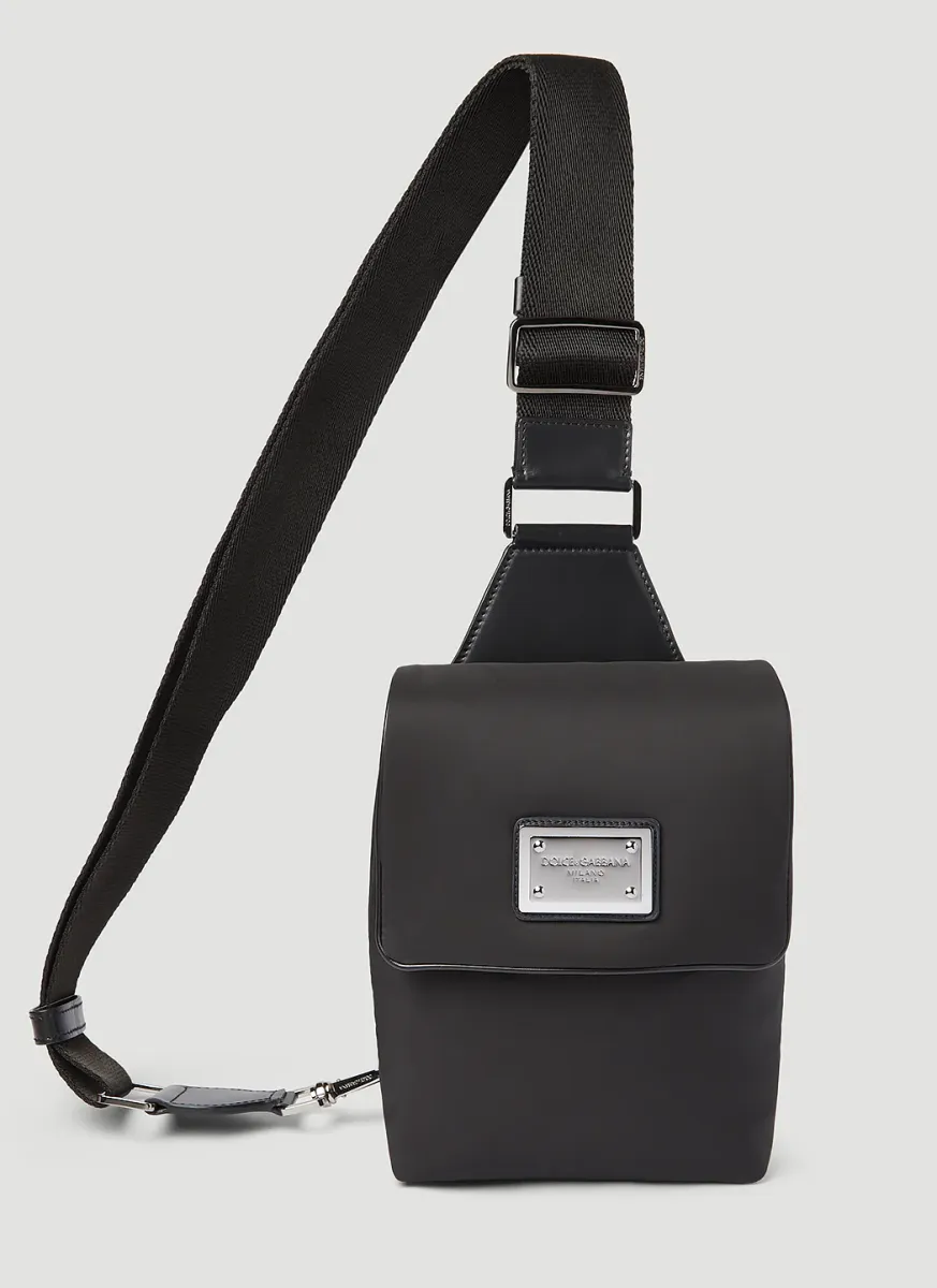 Logo Plaque Nylon Belt Bag