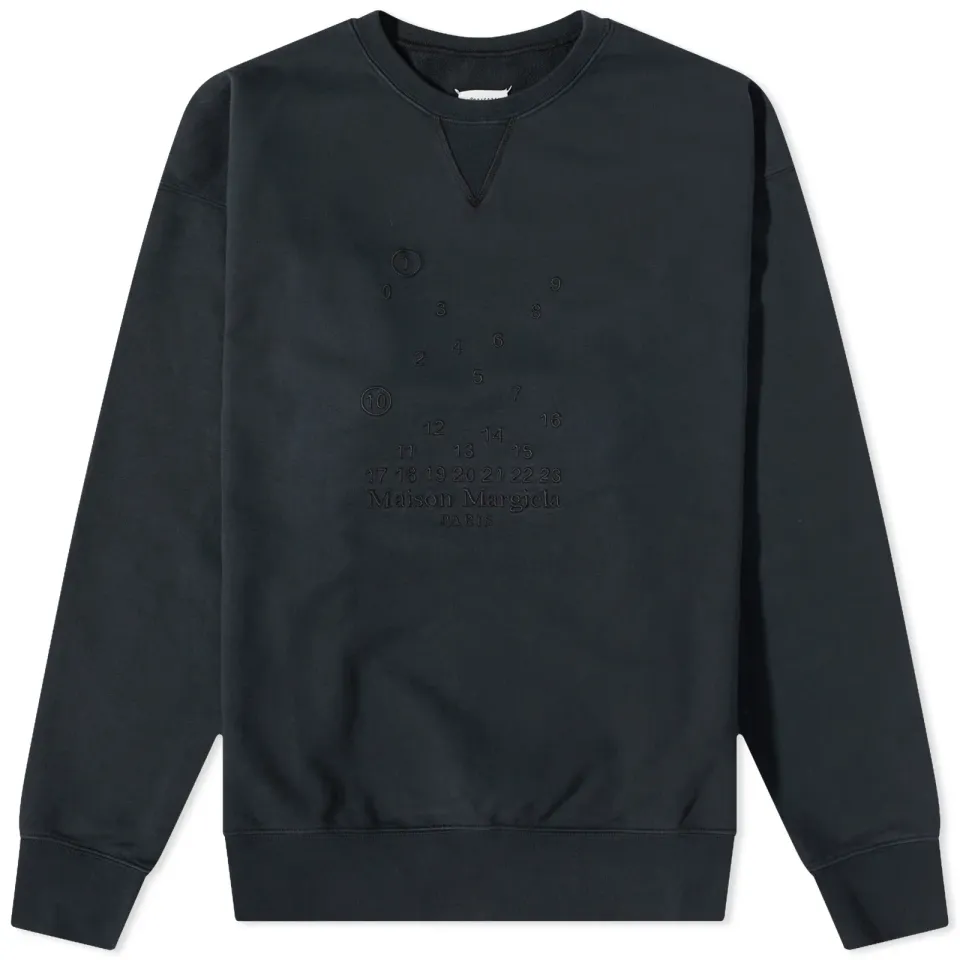Embroidered Numbers Logo Crew Sweat