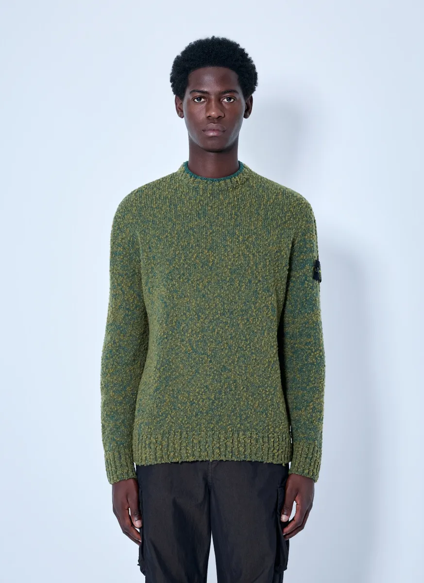 Crewneck Textured Knit Sweater