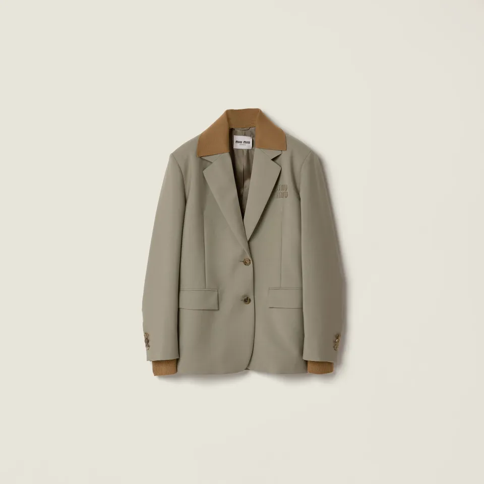 Single-breasted kid mohair jacket