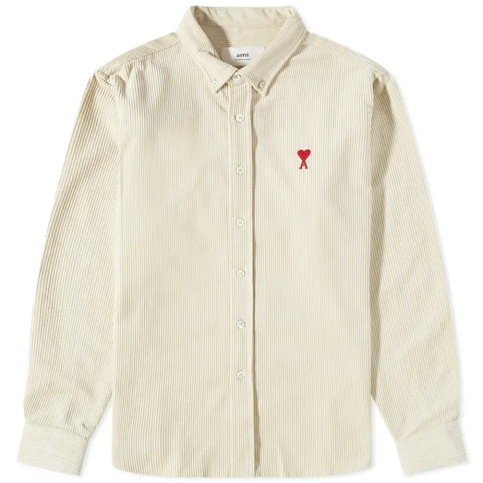 AMI Small A Heart Corduroy Shirt