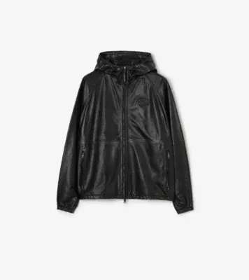 Leather Clapton Hooded Jacket in Black
