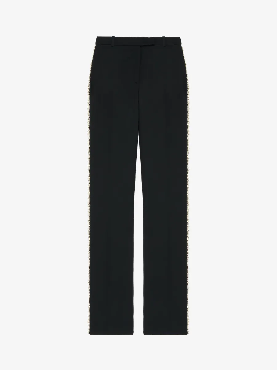 Crystal Embroidery Tuxedo Trousers