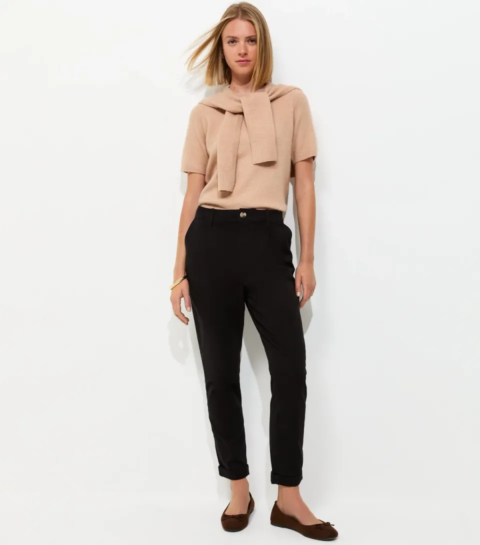 Women's Black Slim Leg Chino Trousers