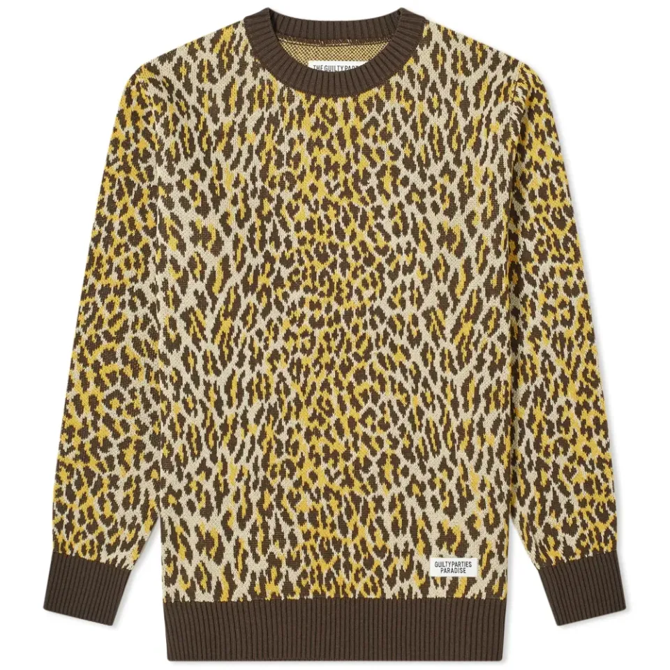 Leopard Jacquard Crew Knit