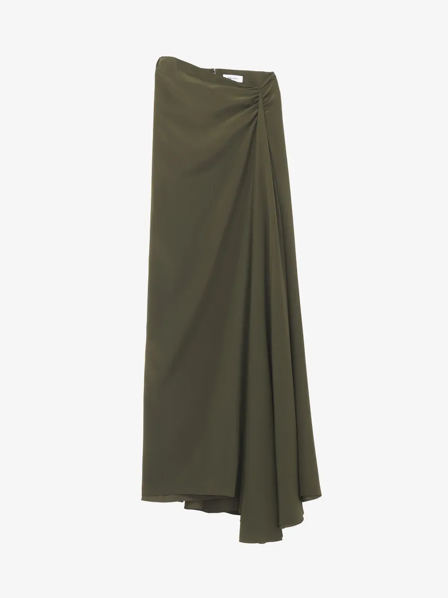 Asymmetric Waist Maxi Skirt
