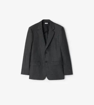 Check Wool Cashmere Tailored Jacket in Loden green/highland green