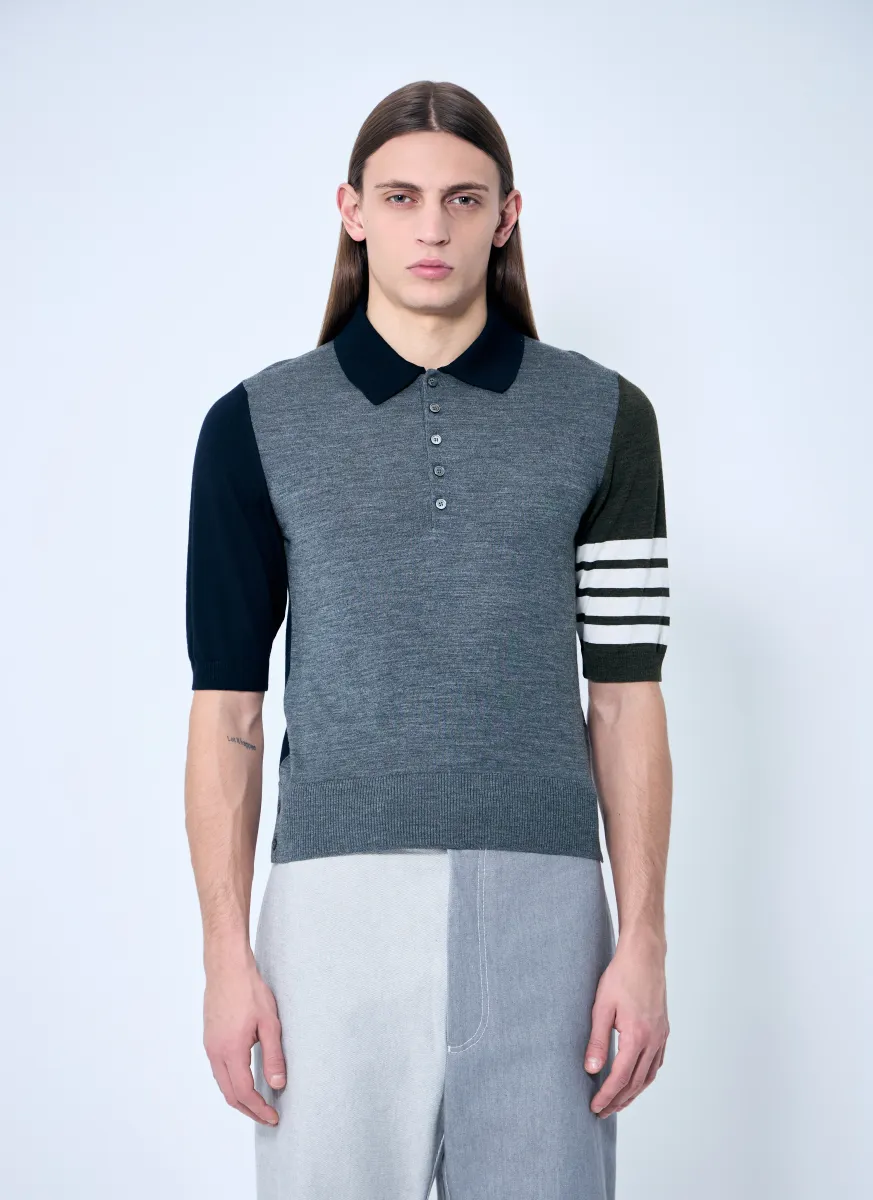 Jersey Four-Bar Polo Shirt