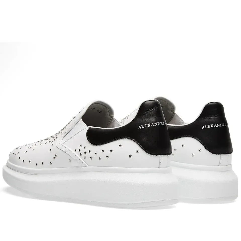 Wedge Sole Skull Stud Slip On Sneaker