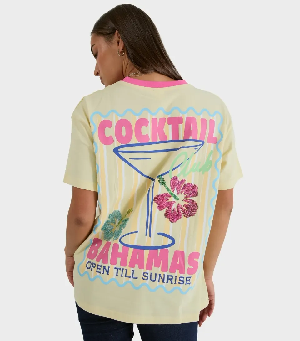 Women's Bright Yellow Cocktail Club T-Shirt