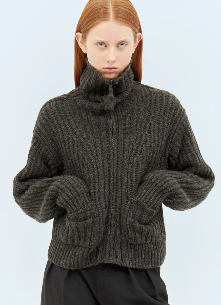 Trucker Collar Zip Cardigan
