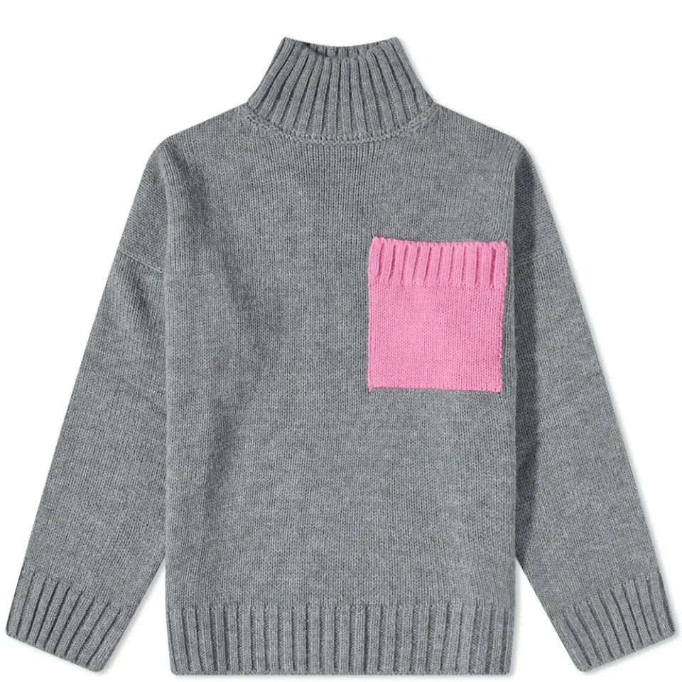 Patch Pocket Turtleneck Jumper