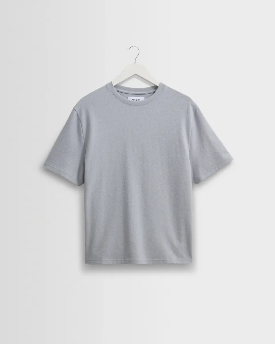 Dean - Pale Blue Textured Organic Cotton t-Shirt