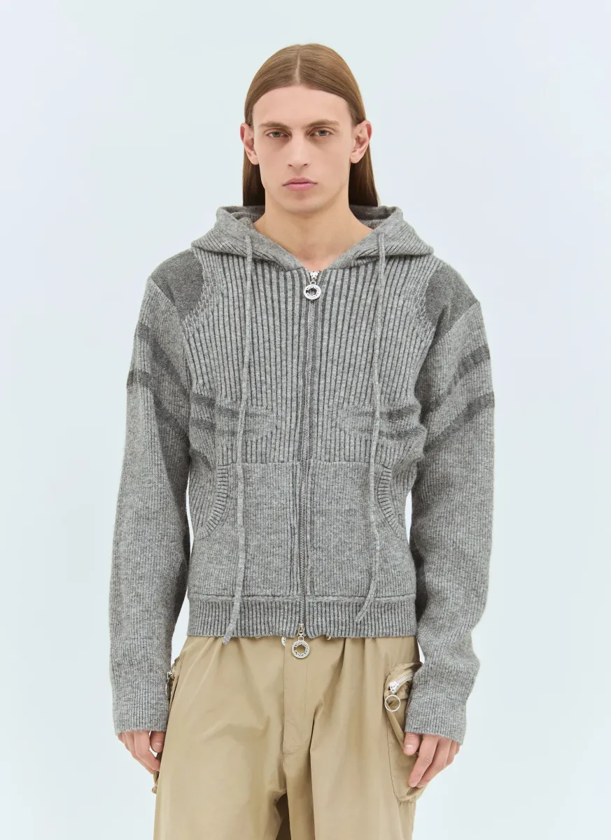Plated Zip Hooded Sweater