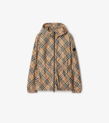 Check Whitstable Hooded Jacket in Sand beige - Women, Nylon