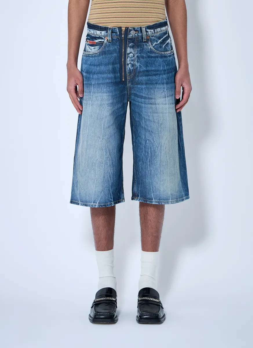 Zip-Up Jean Shorts