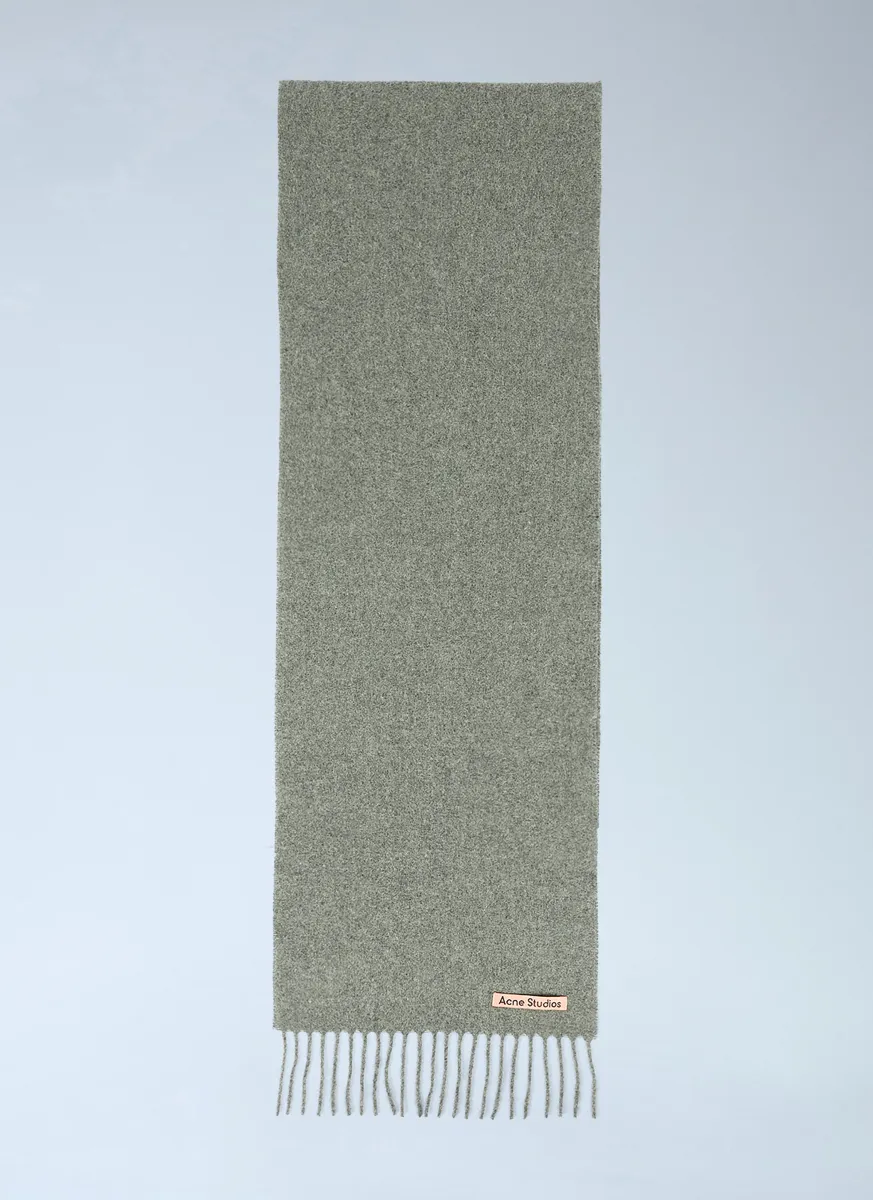Skinny Fringe Wool Scarf