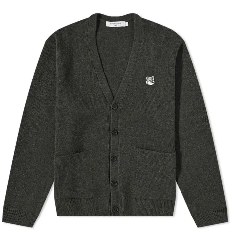 Grey Fox Head Patch Relaxed Cardigan