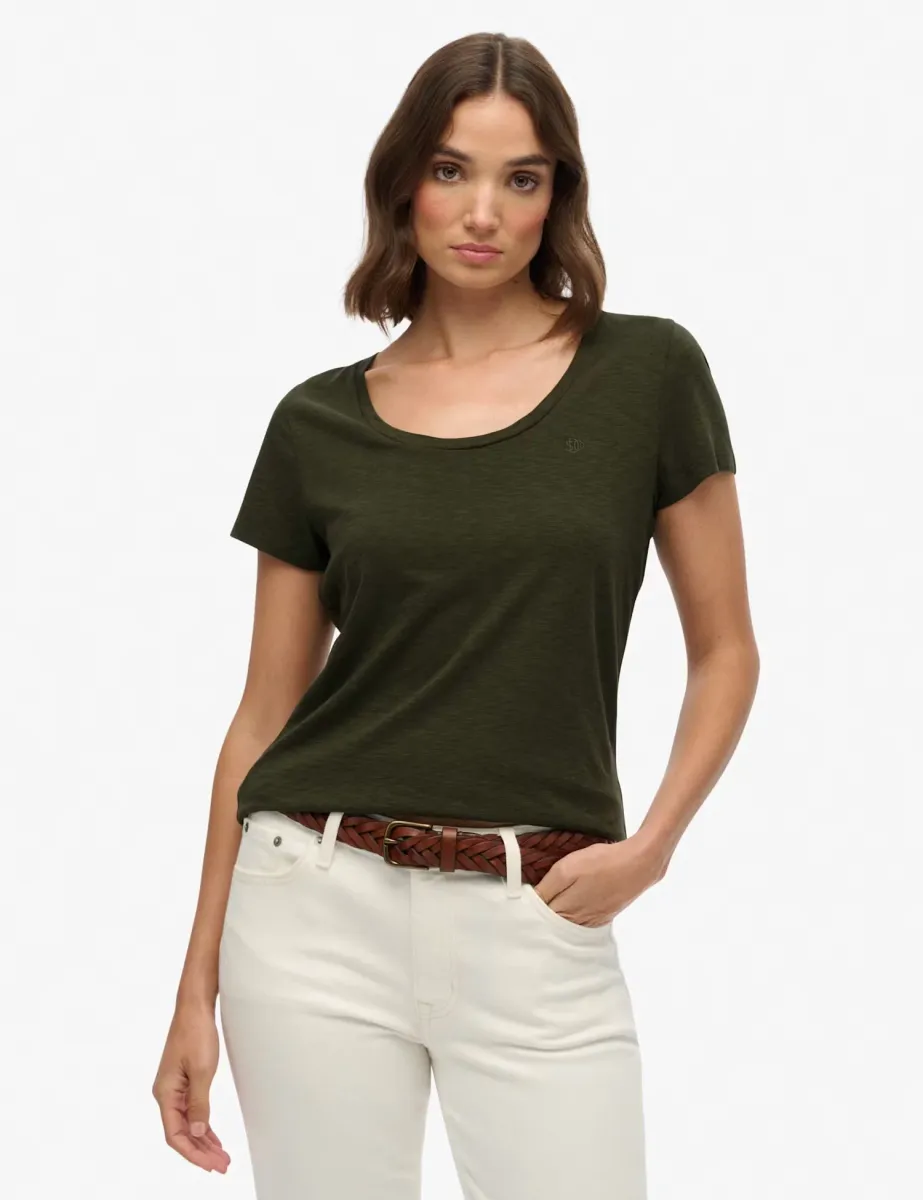 Cotton Rich Scoop Neck T-Shirt
