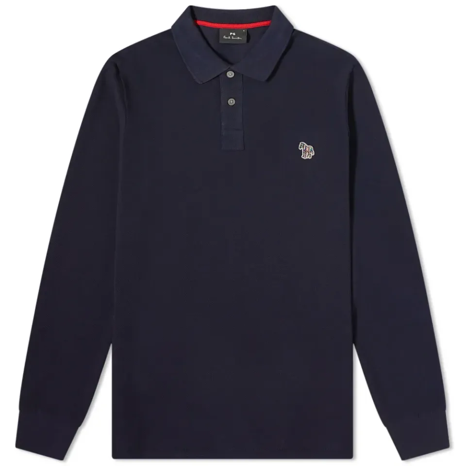 Long Sleeve Regular Fit Zebra Polo
