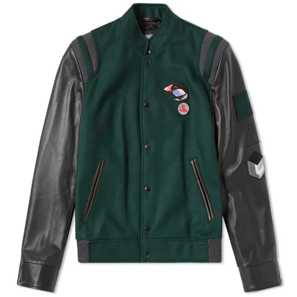 Menton & Leather Varsity Jacket