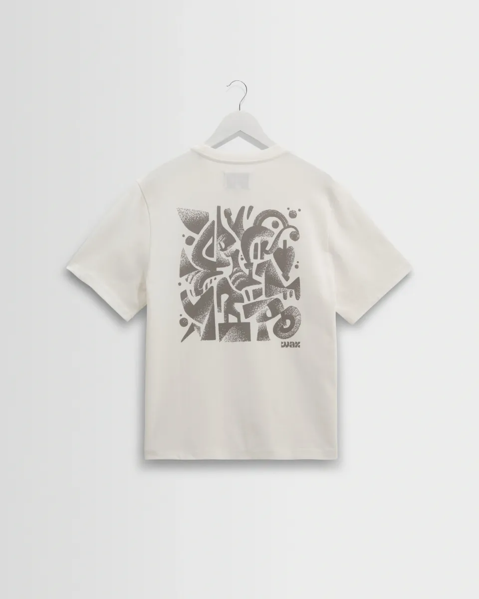 Dean - Off-White and Charcoal 90S Doodle Graphic Cotton t-Shirt