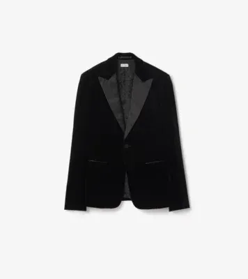 Velvet Tuxedo Jacket in Black