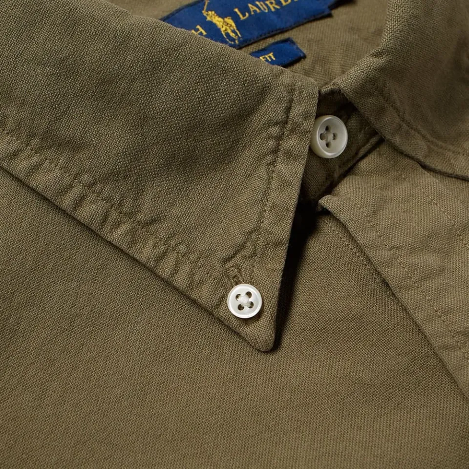 Slim Fit Button Down Overdye Oxford Shirt